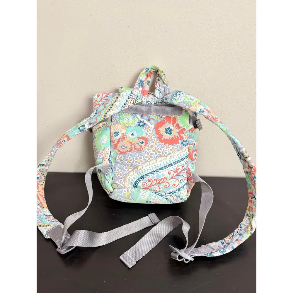 Vera Bradley Mini Backpack Floral Citrus Paisley Utility Drawstring Bag